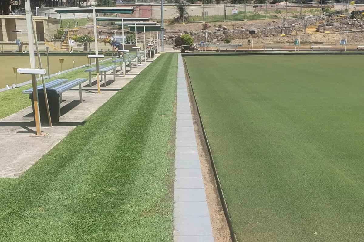 Bowls green edging and surrounds presentation